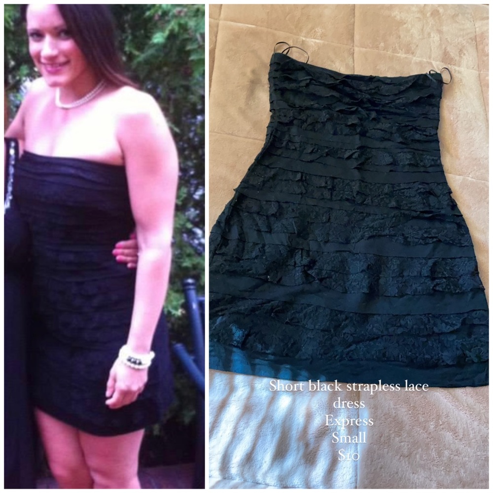 Ruffled black Express mini dress